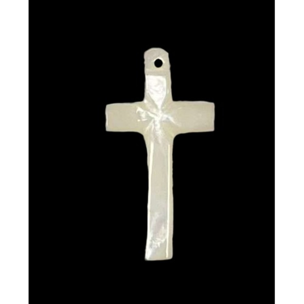 Vintage Drilled Mother Of Pearl Christian Cross Pendant For Necklace